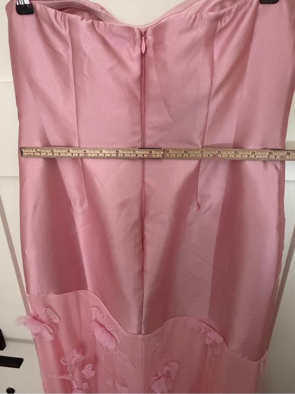 Fashion Nova Strapless Satin & Tulle Pink Floral Gown - Picture 12 of 12